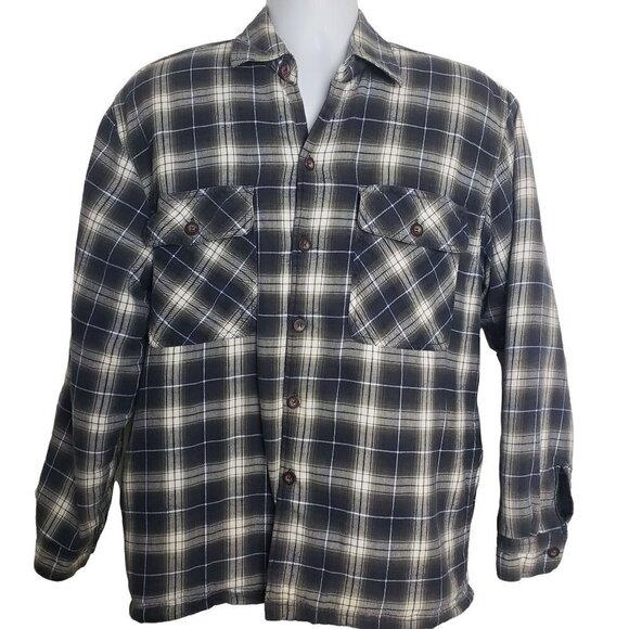 CE Schmidt Workwear Plaid Shacket Cotton Quilted Lined Blue Mens Medium - Picture 1 of 10